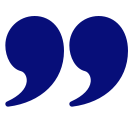 dark blue quotation mark icon